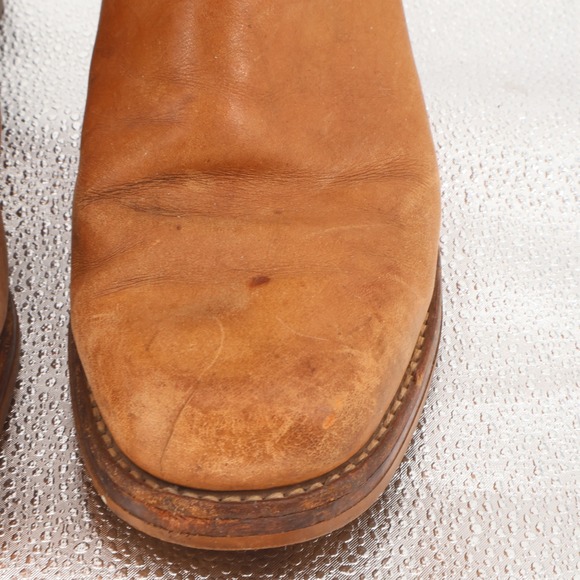 Vtg 70s Levi's Campus Boots Mens Tan Leather Heritage Pull On Western Size 11 - Picture 9 of 16